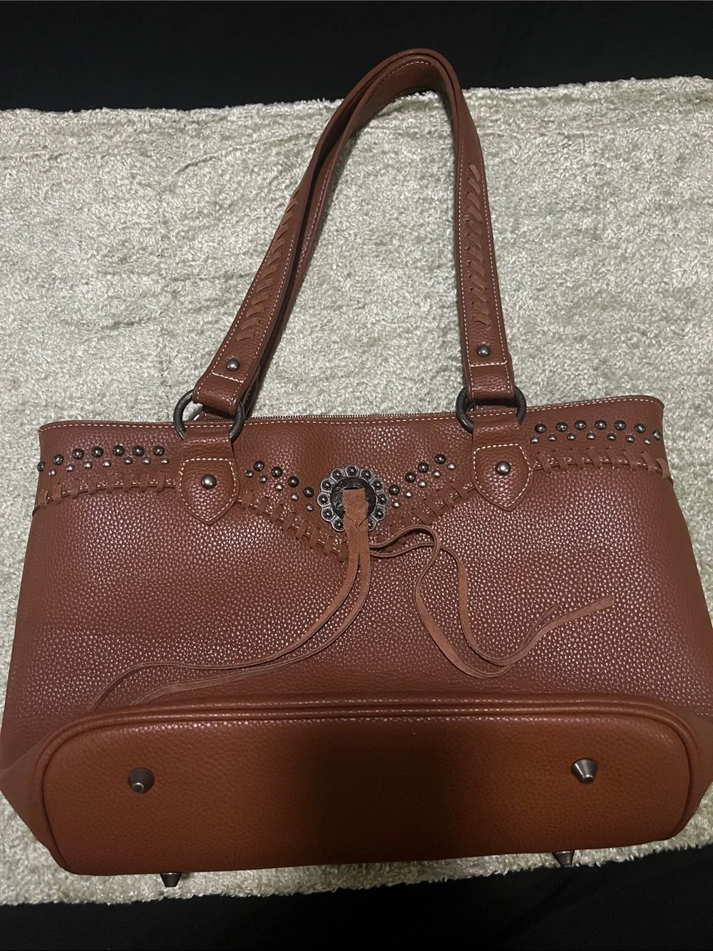 Brown Studded Women's western bag
